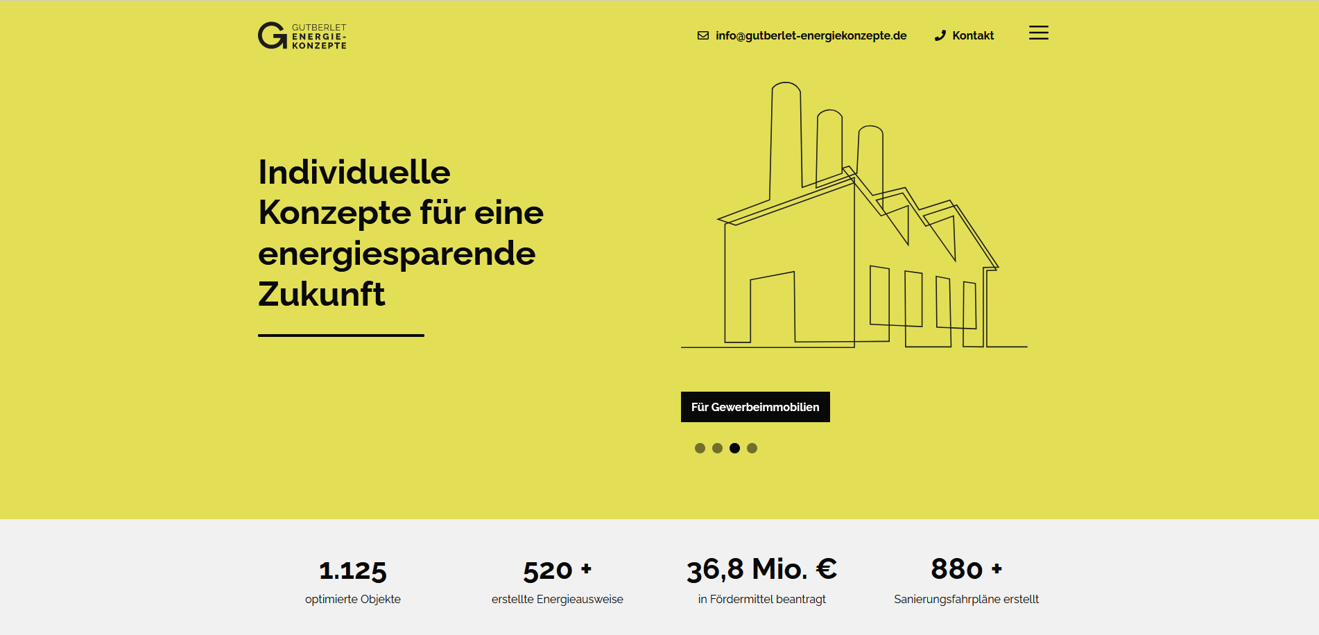 Screenshot der Webseite von Gutberlet Energiekonzepte